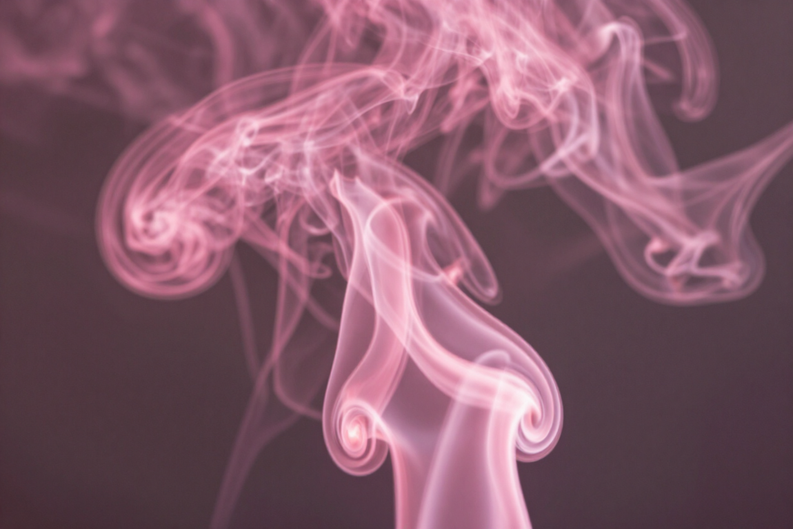 Primo piano di fumo colorato rosa