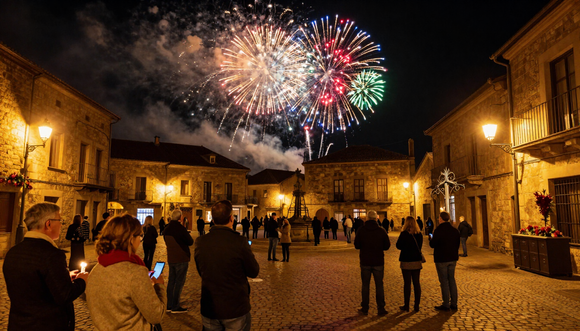Spettacolo pirotecnico durante festa patronale