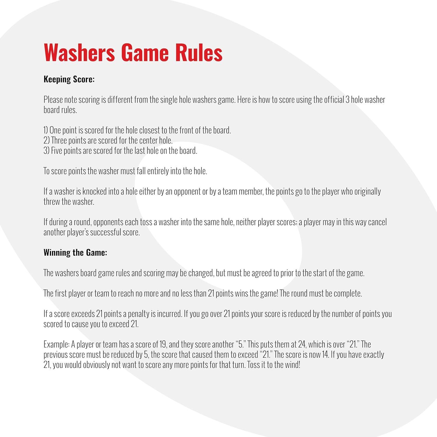 Washers Toss Game