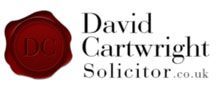 The logo for david cartwright solicitor.co.uk is a red wax seal.