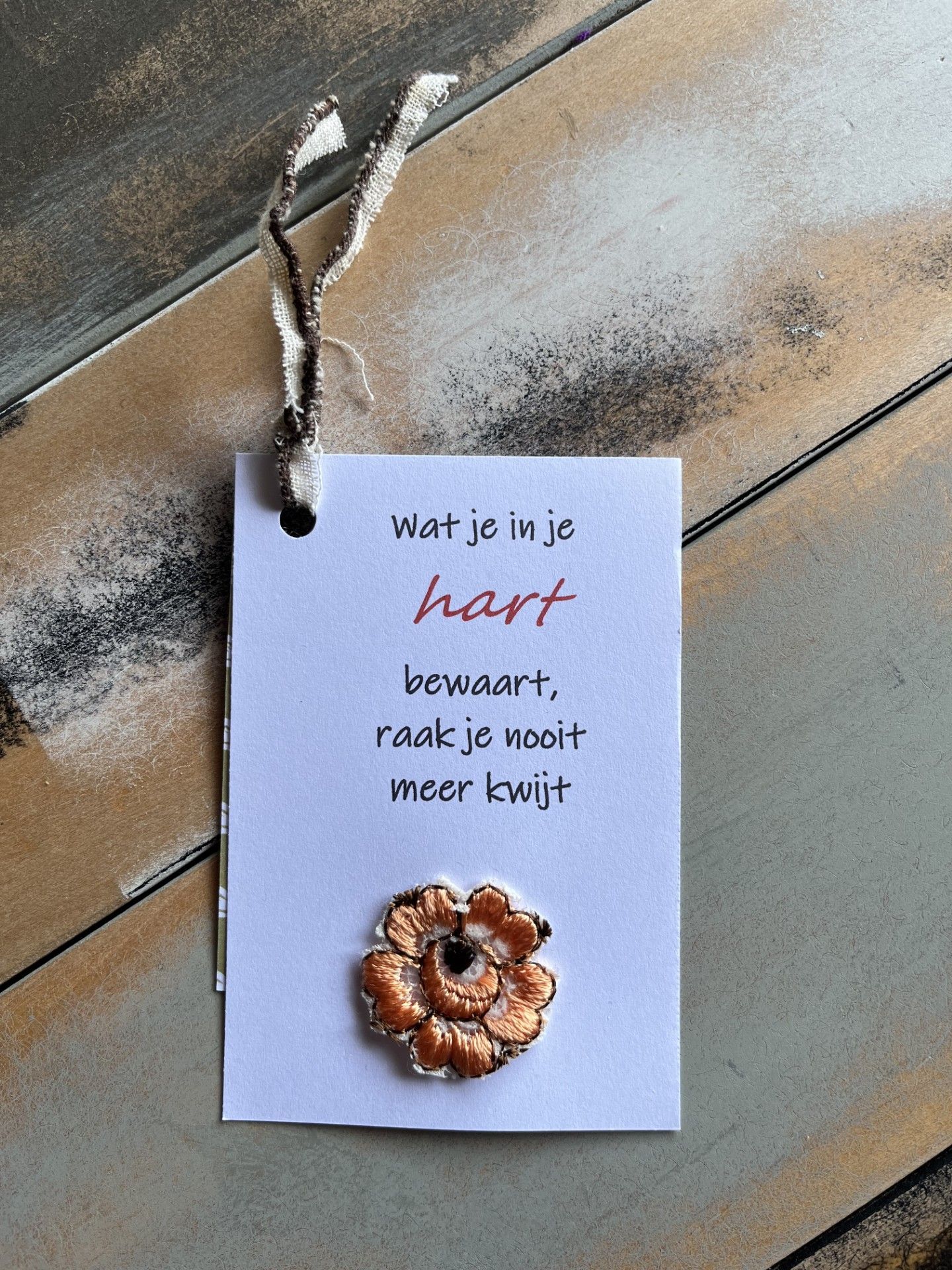 lief kaartje met bemoedigde tekst