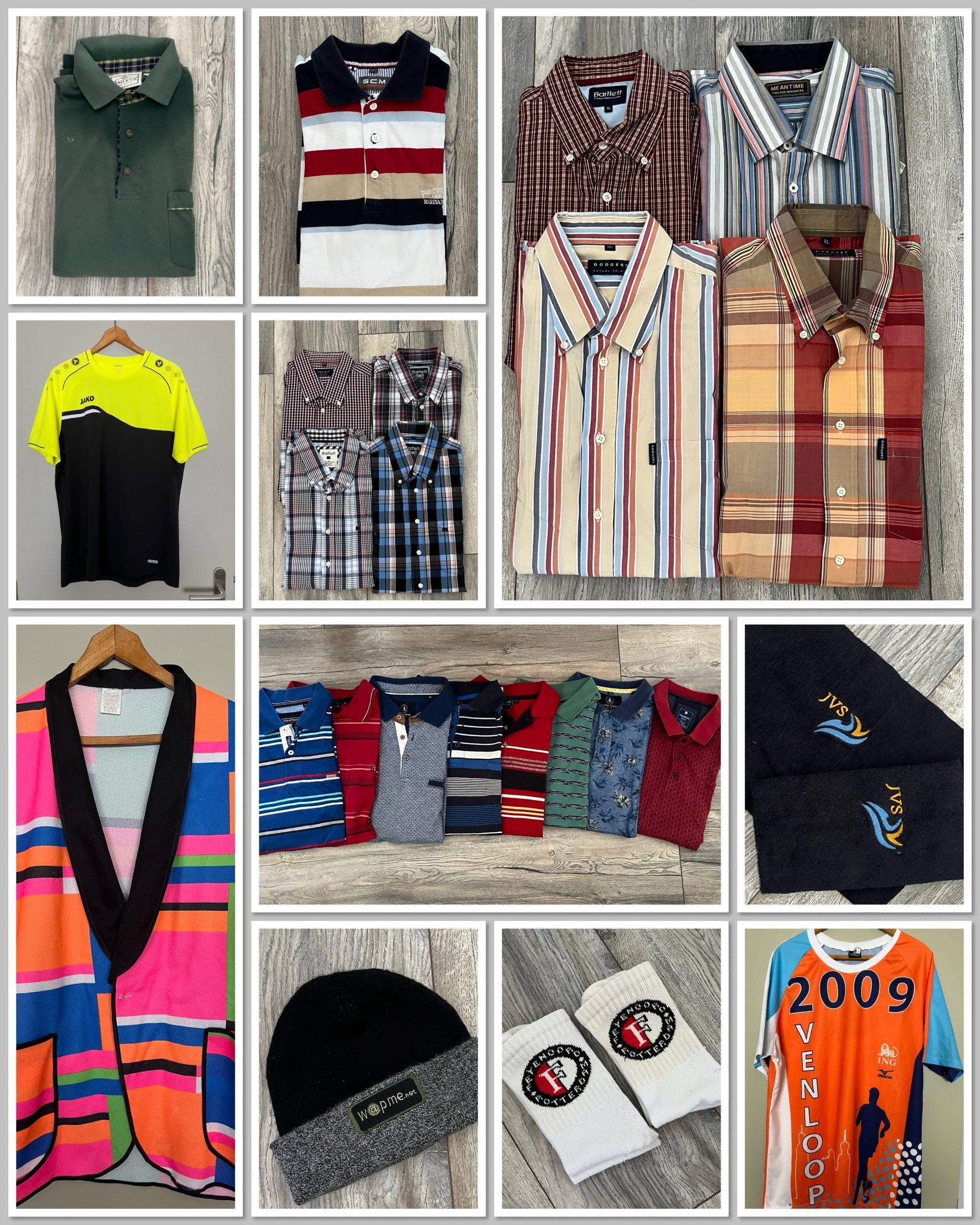 collage van kleding van een opa hiervan worden tastbare herinneringen gemaakt