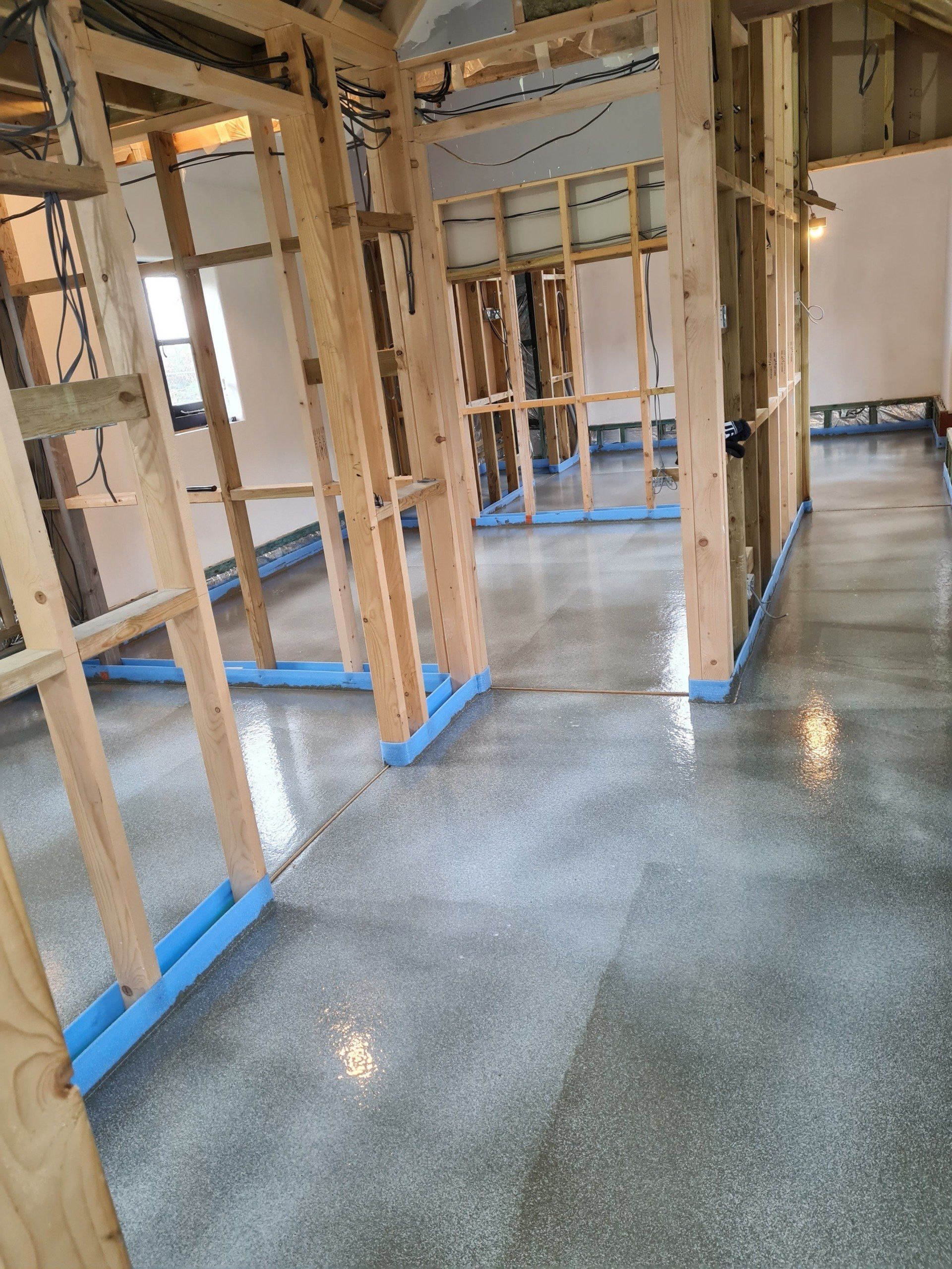 Cemfloor liquid screed with door breaks in place.