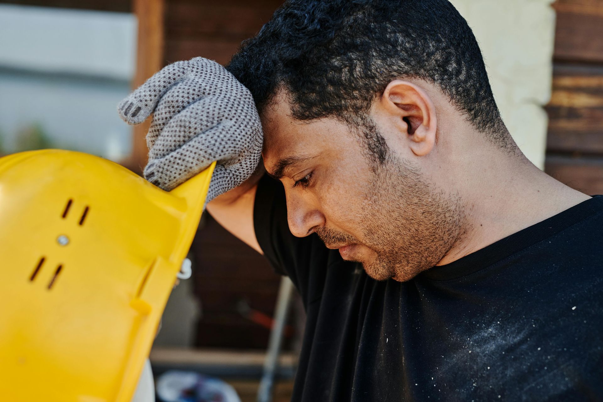 Construction workers in hot weather
