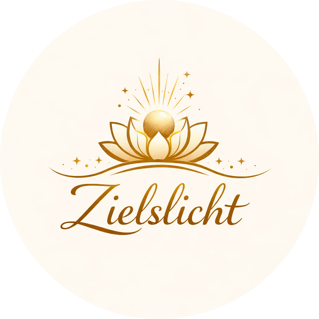 Logo met een gouden lotusbloem en het opschrift
