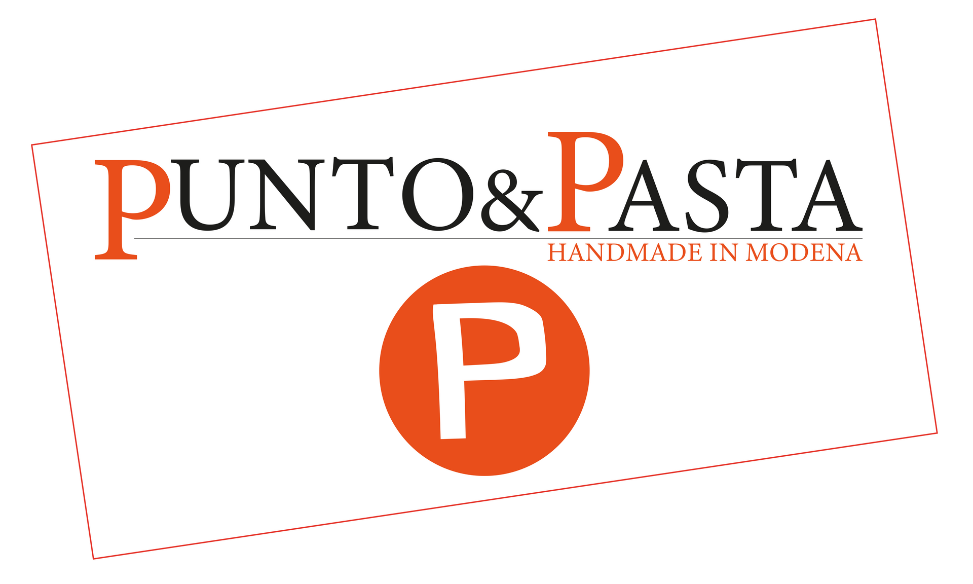Logo di PUNTO&Pasta in arancione e nero con una