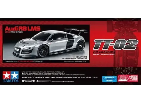 Tamiya TT-02 1/10 2008 Audi R8 LMS Touring Car Body Set (Clear)