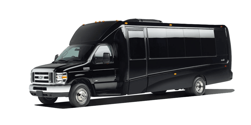 A black and silver van is parked on a white background.
