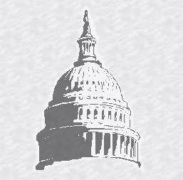 Black-and-white sketch of the U.S. Capitol dome on a light background