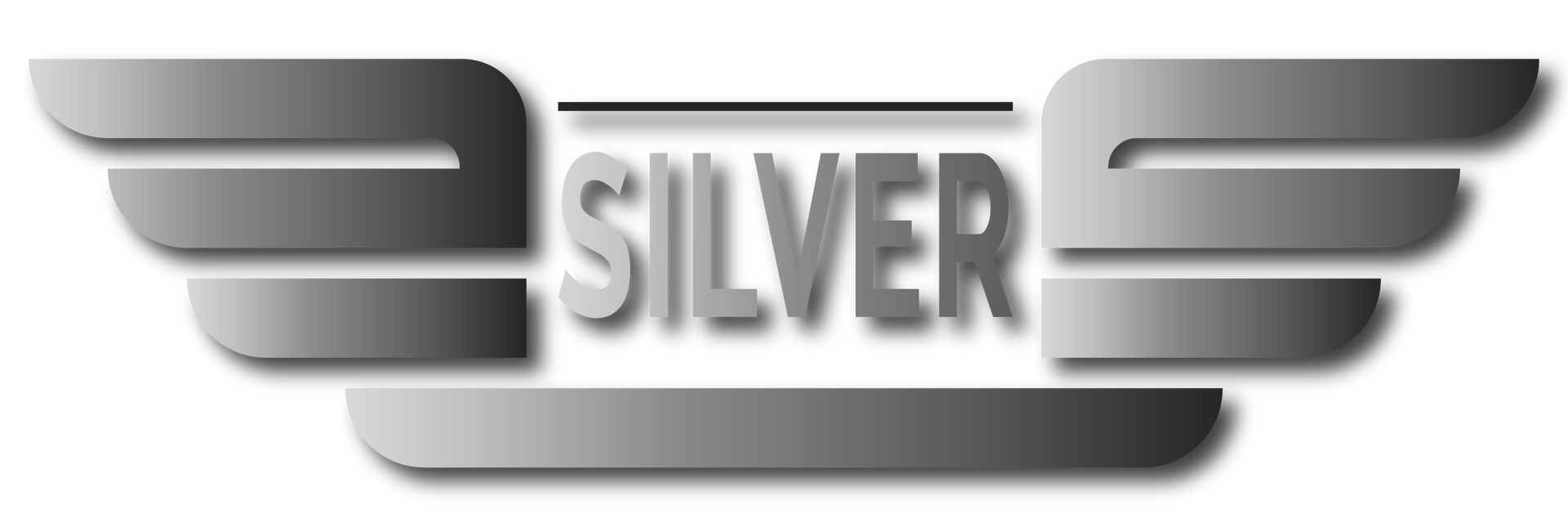 Silver winged logo with the word “SILVER” in metallic gray text