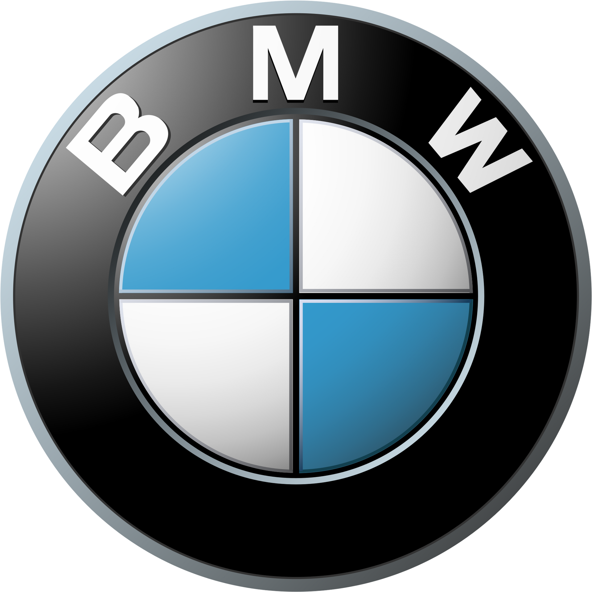 Logotipo da BMW com emblema circular azul, branco e preto