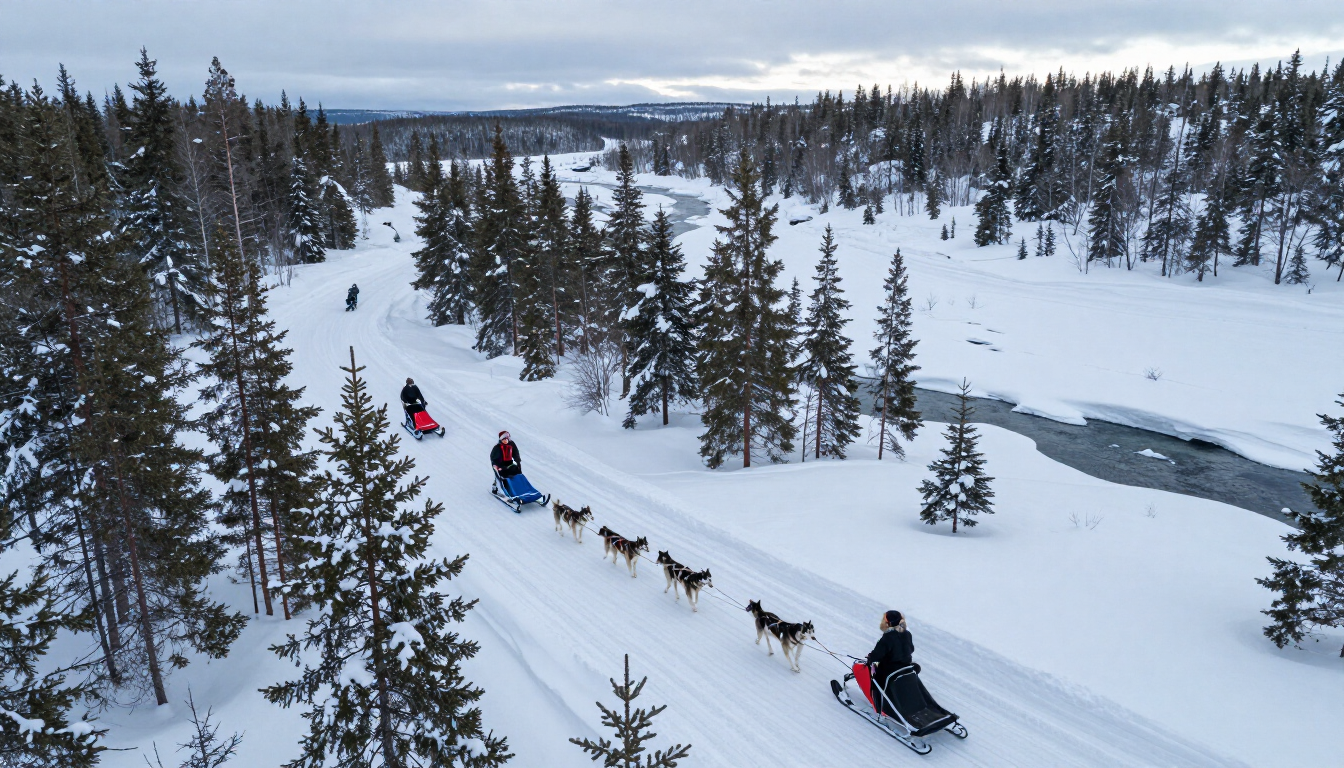Husky puppy in Rovaniemi Lapland