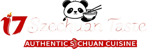 Logo for 17 Sichuan Taste with a panda and the words &ldquo;Authentic Sichuan Cuisine&rdquo;