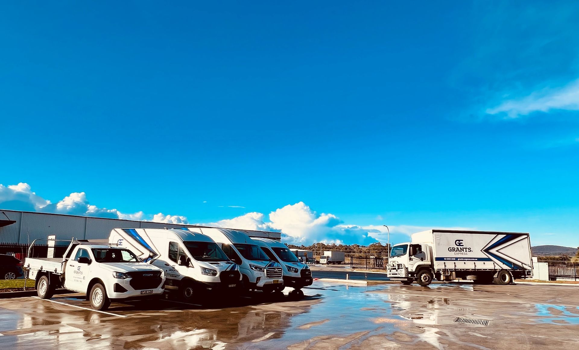 White Van With the Word Grants Express on It is Parked in a Parking Lot — Grants Express in Orange, NSW