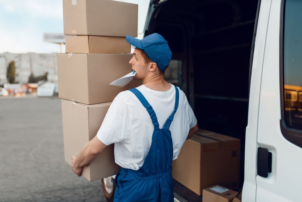 Delivery Man is Loading Boxes Into a Van — Grants Express in Orange, NSW