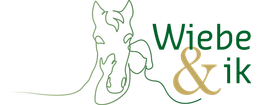 Groene lijntekening van een paard met de tekst 