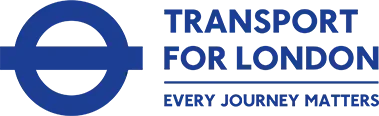 Transport for London logo: Blue circle and bar with 