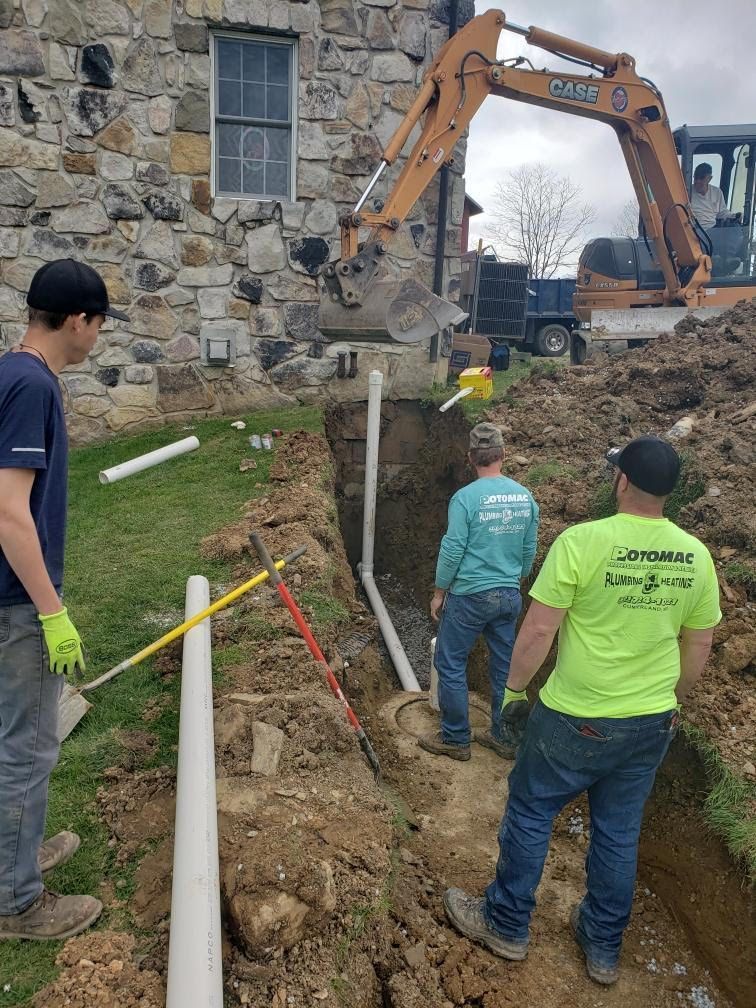 Workers Digging For Pipe Line – Cumberland, MD – Potomac Plumbing
