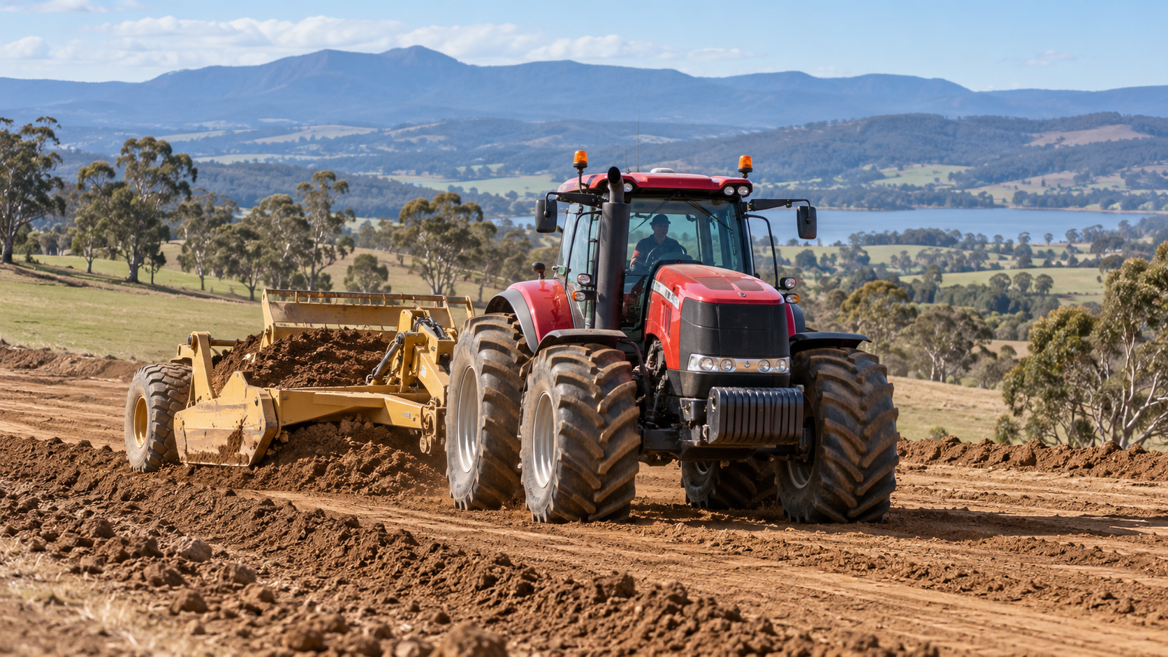 Scraper bucket earthworks