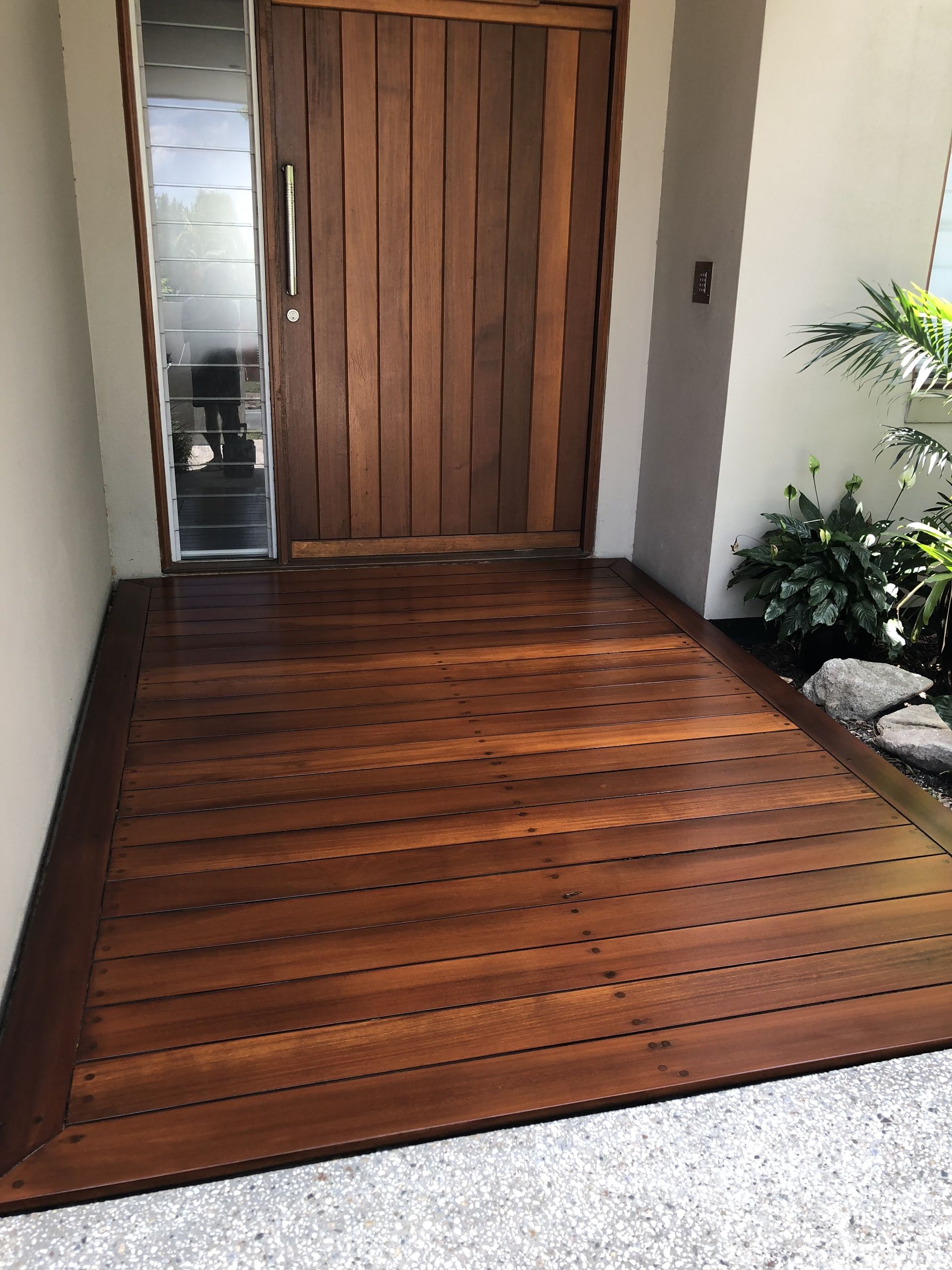 timber deck and door