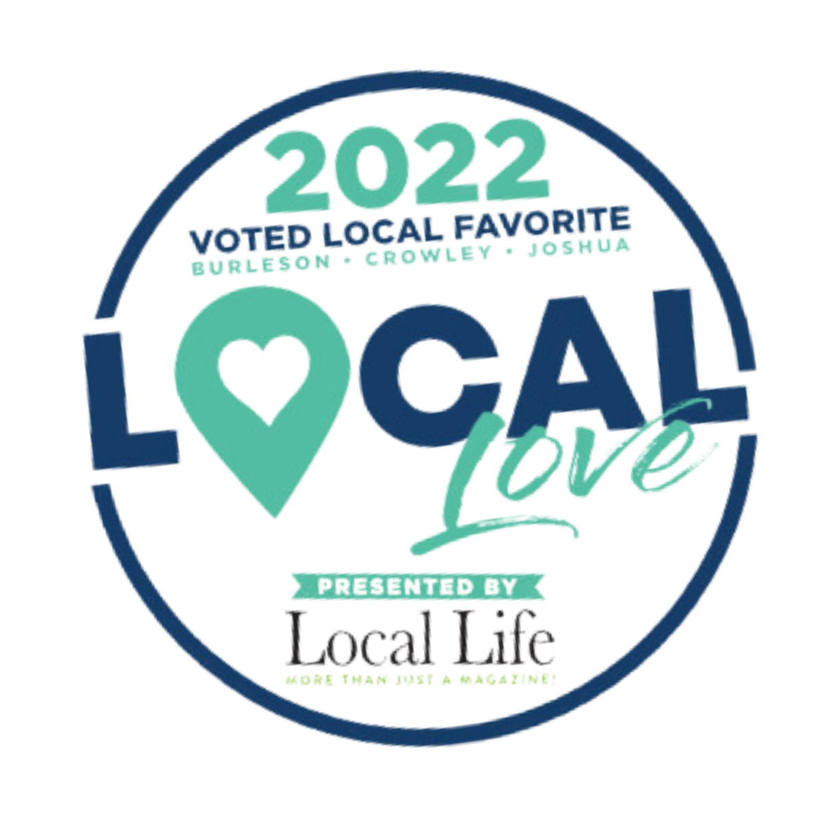 A sticker that says 2022 voted local favorite presented by local life