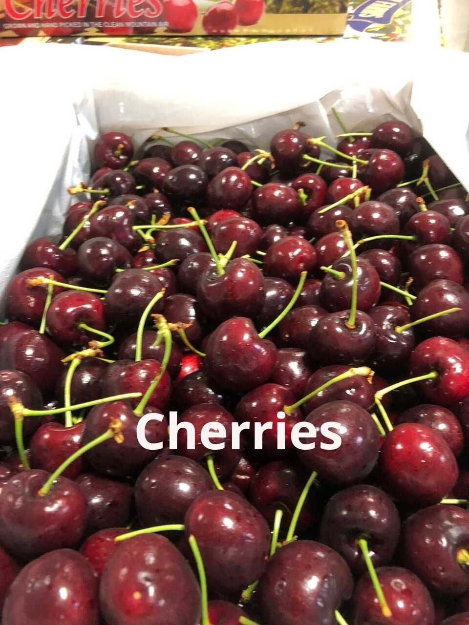 Image of a box of Australian Export quality red cherries