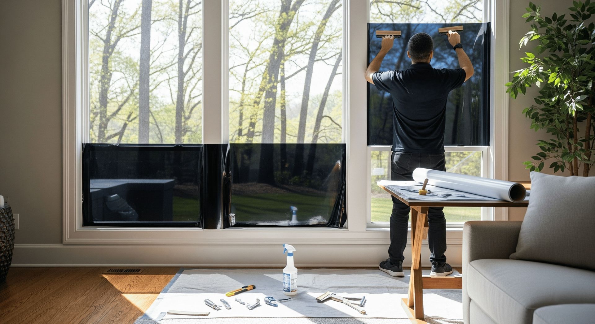 Residential window film installation