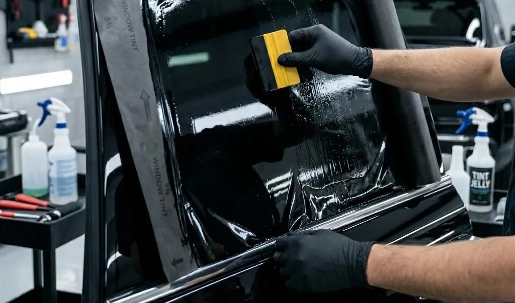 Windshield glare reduction tint