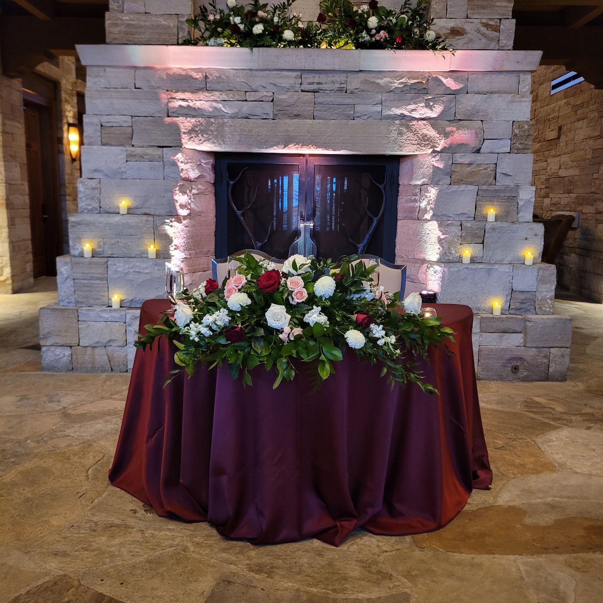 LED chauvet uplights at Sanctuary Golf Couse in Sedalia, Colorado