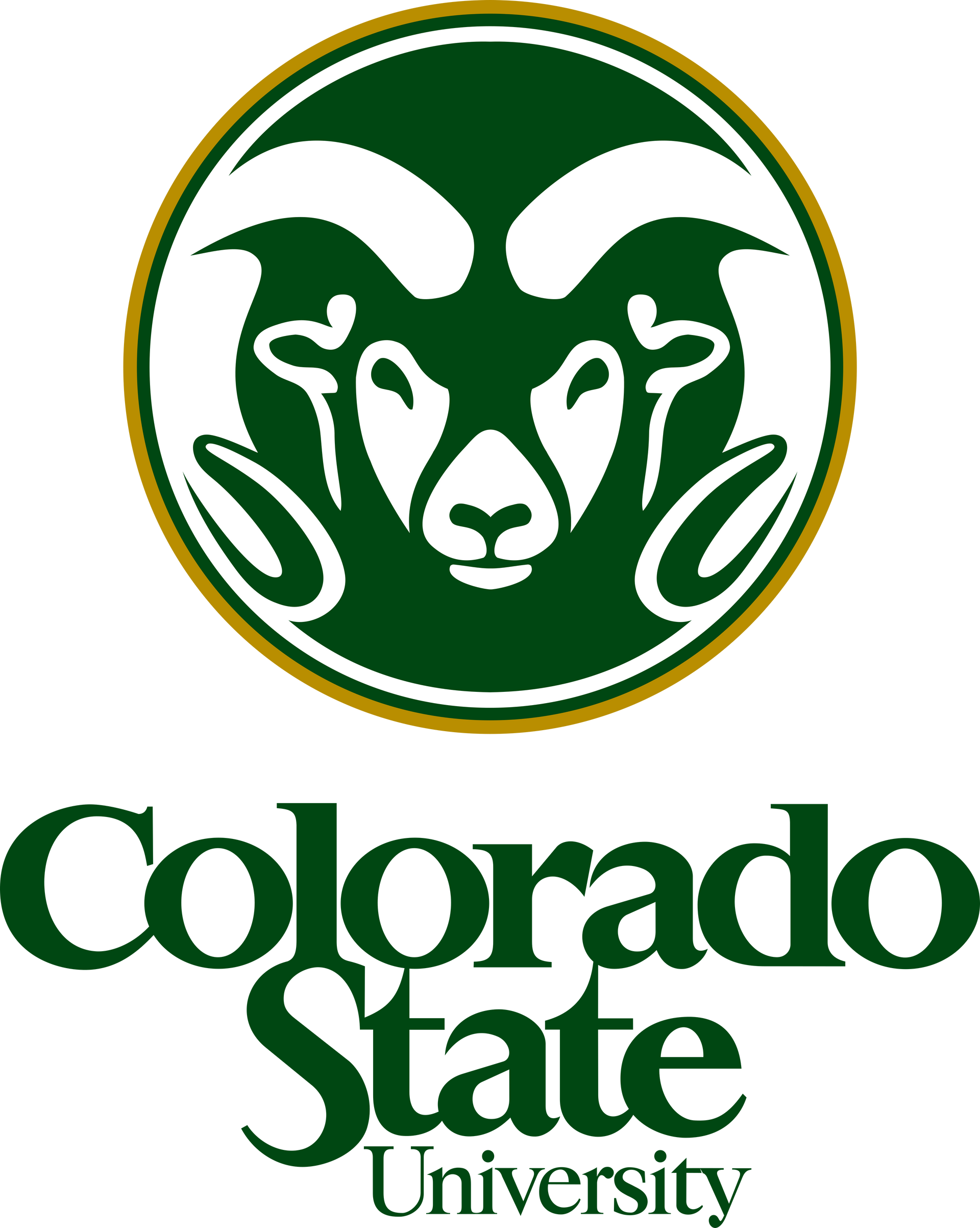 Colorado State University logo with green ram head emblem and text