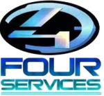Il logo dei quattro servizi è blu e nero e dice quattro servizi.