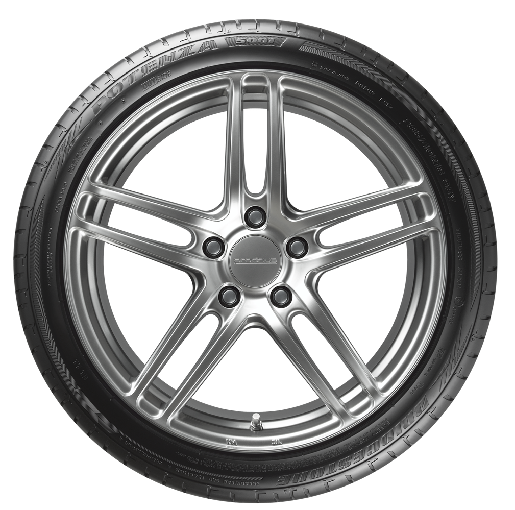 A close up of a car wheel with a tire on it