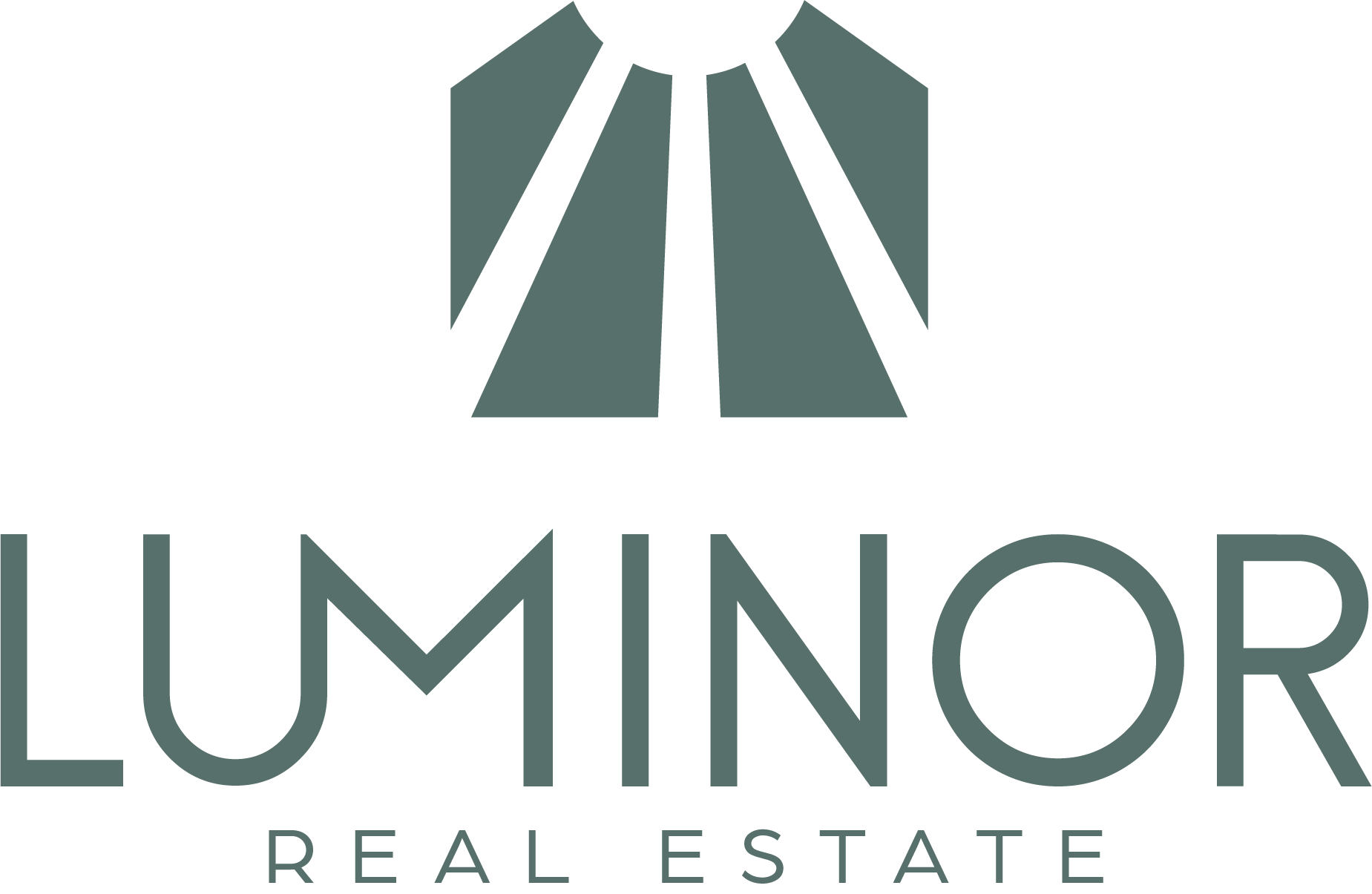 The logo for luminor real estate is a green logo with a white background.