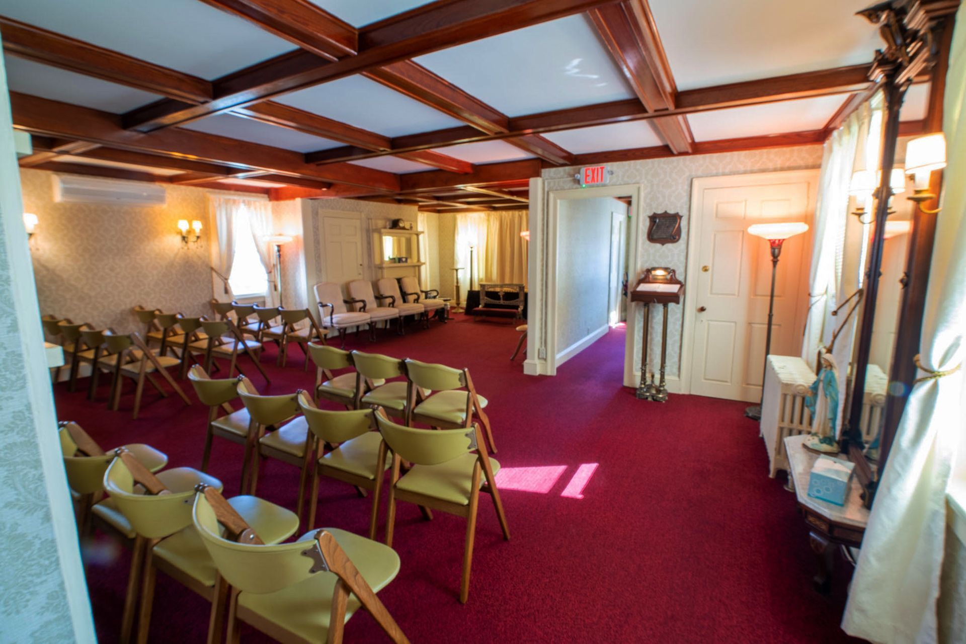 chapel interior with chairs and alter