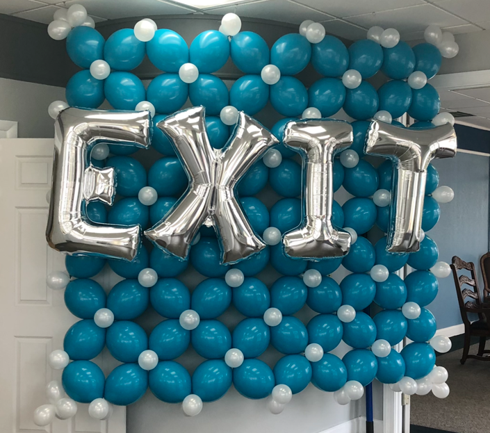 Balloon Photo Backdrop in Company Colors and Logo