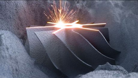Nahaufnahme der Produktion mit Selektivem Laserschmelzen