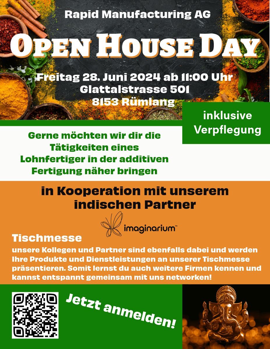Ein Plakat für einen Tag der offenen Tür am 28. Juni