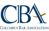 Columbus Bar Association logo in blue and gold lettering on a white background