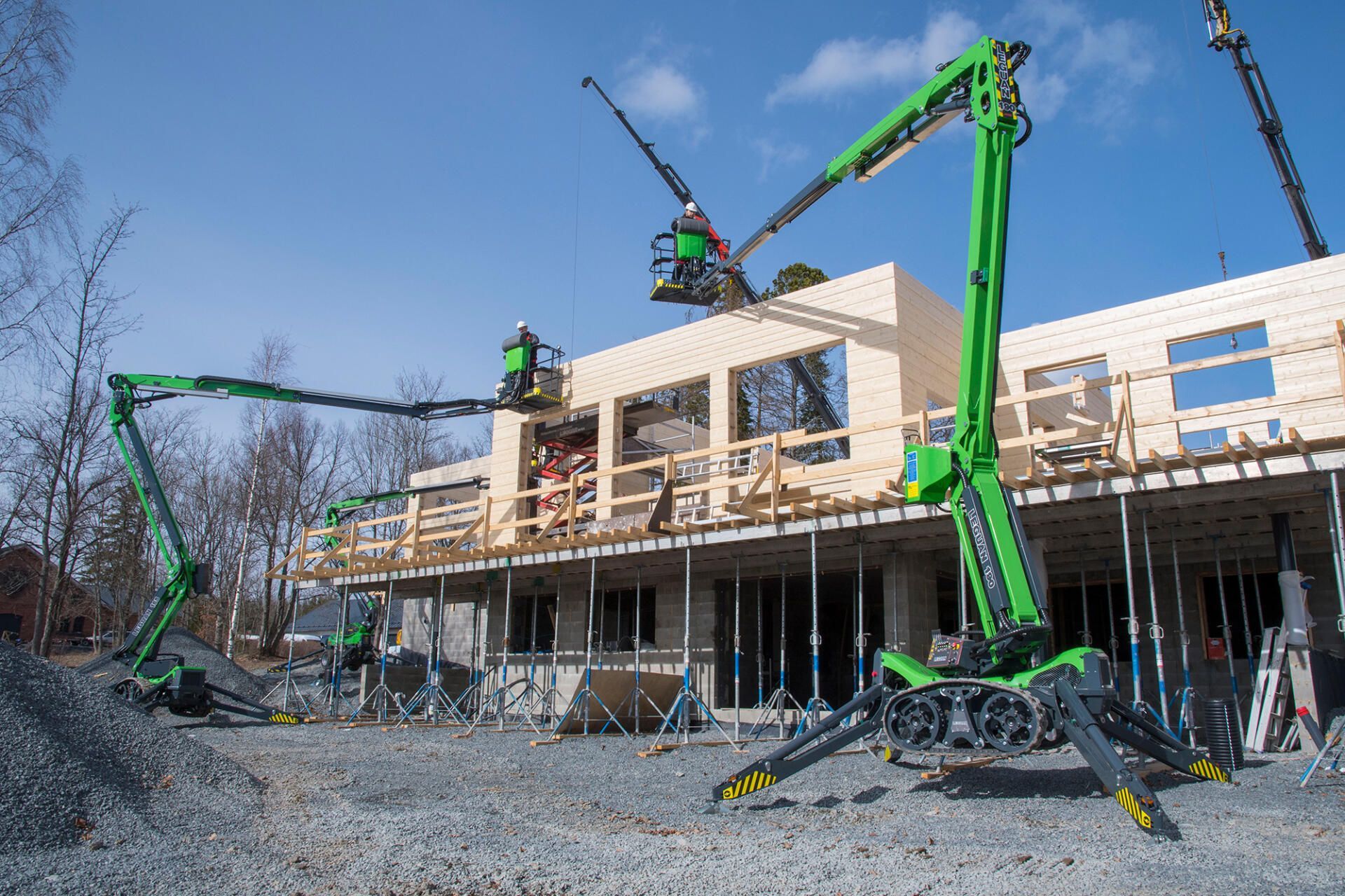 High Elevated Spiderlift On Construction Site — High Work Services in Newcastle, NSW