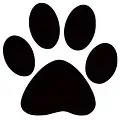 Black paw print.