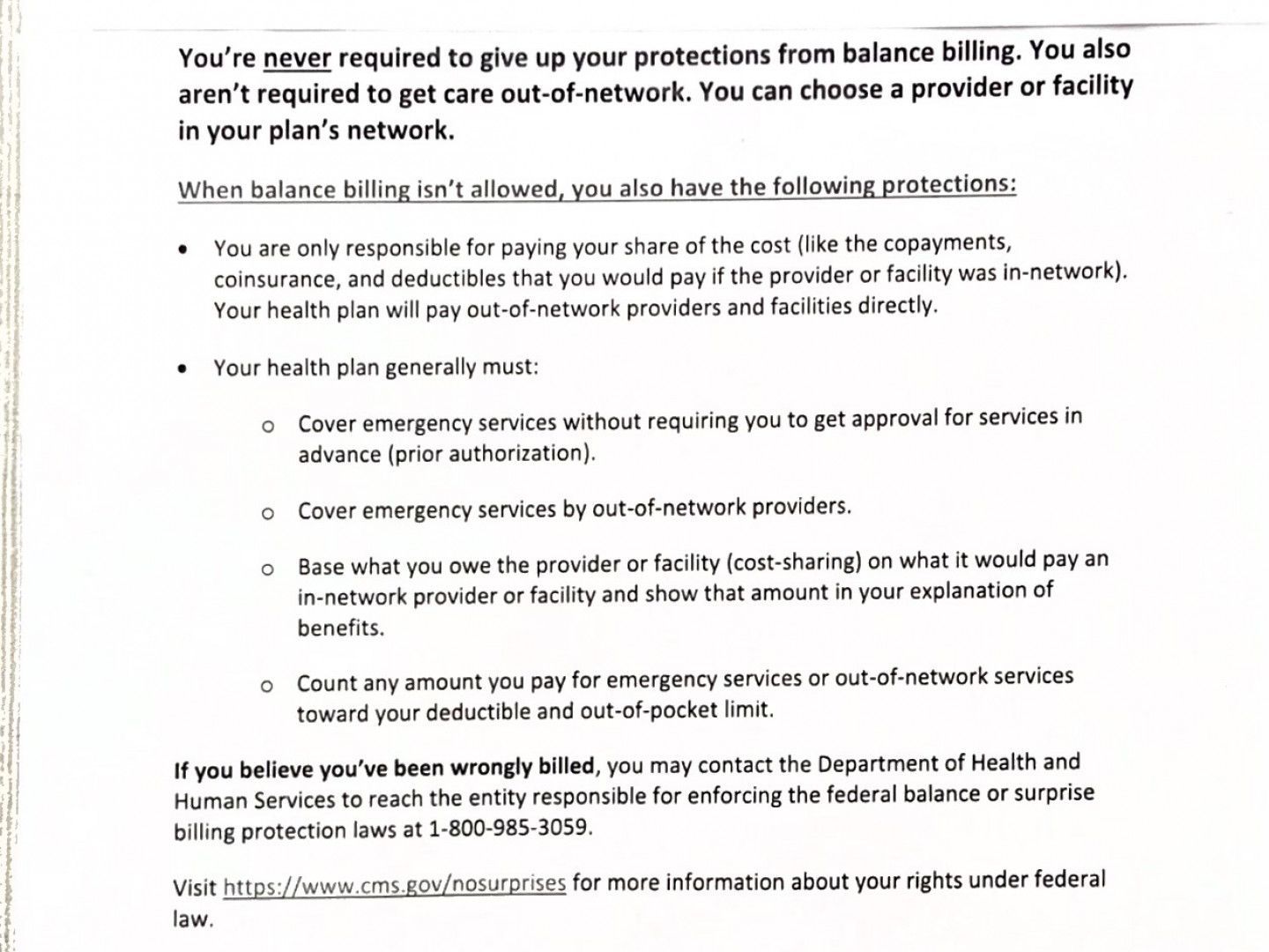 Rights and Protections Against Surprise Medical Bills Page 2