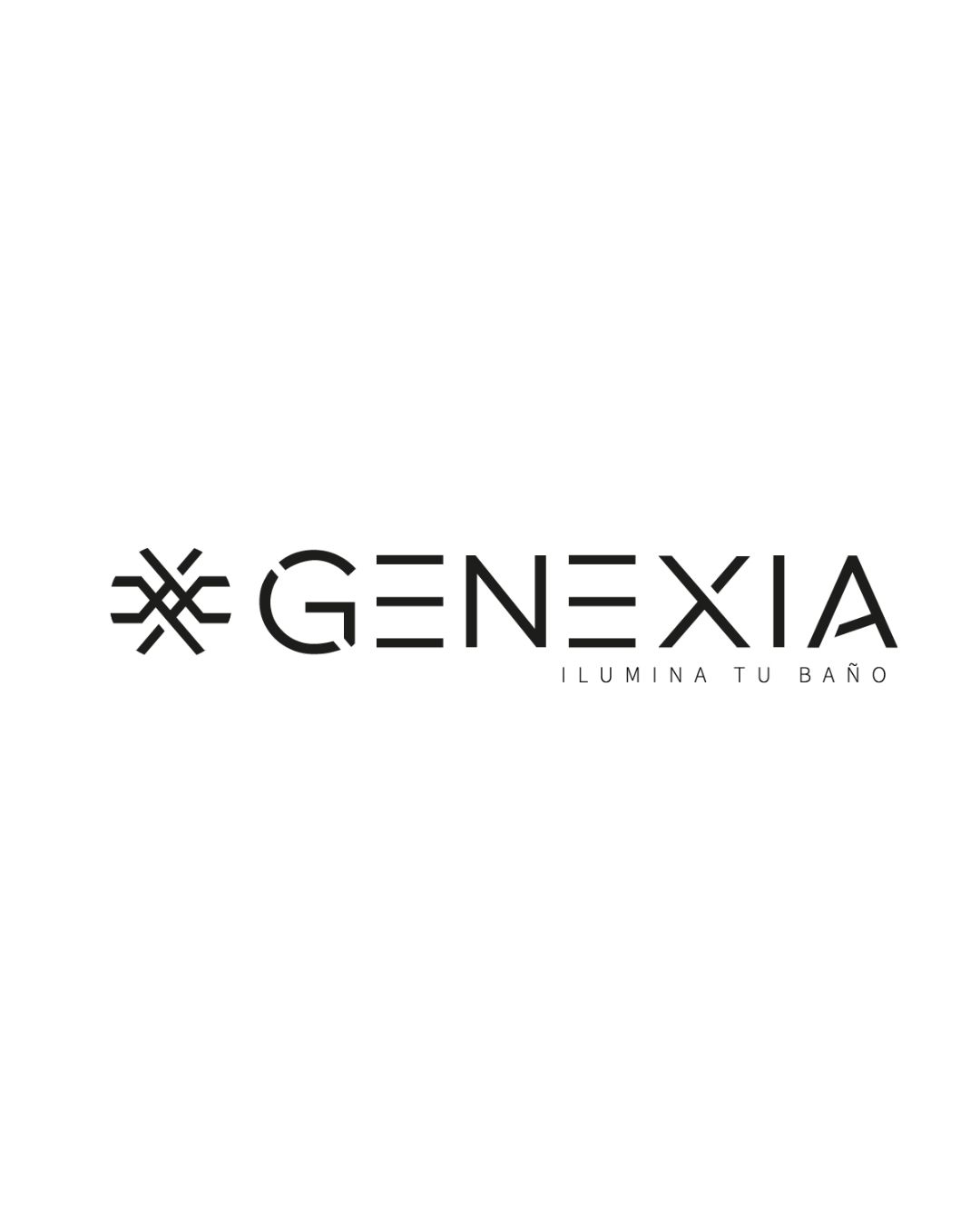 Logo GENEXIA in nero su sfondo bianco, con un piccolo slogan sottostante.