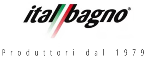 Logo Italbagno con testo nero e striscia rosso/verde, oltre allo slogan “Produttori dal 1979”