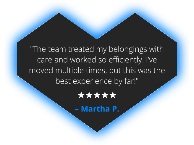 Customer testimonial in a heart shape: 