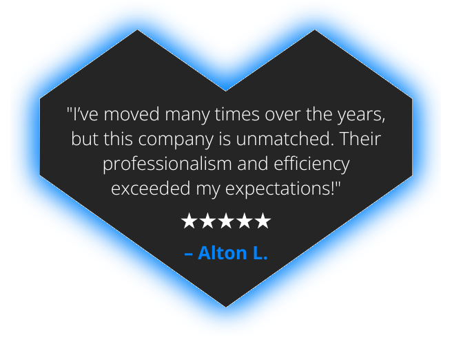 Customer testimonial in a heart shape: 