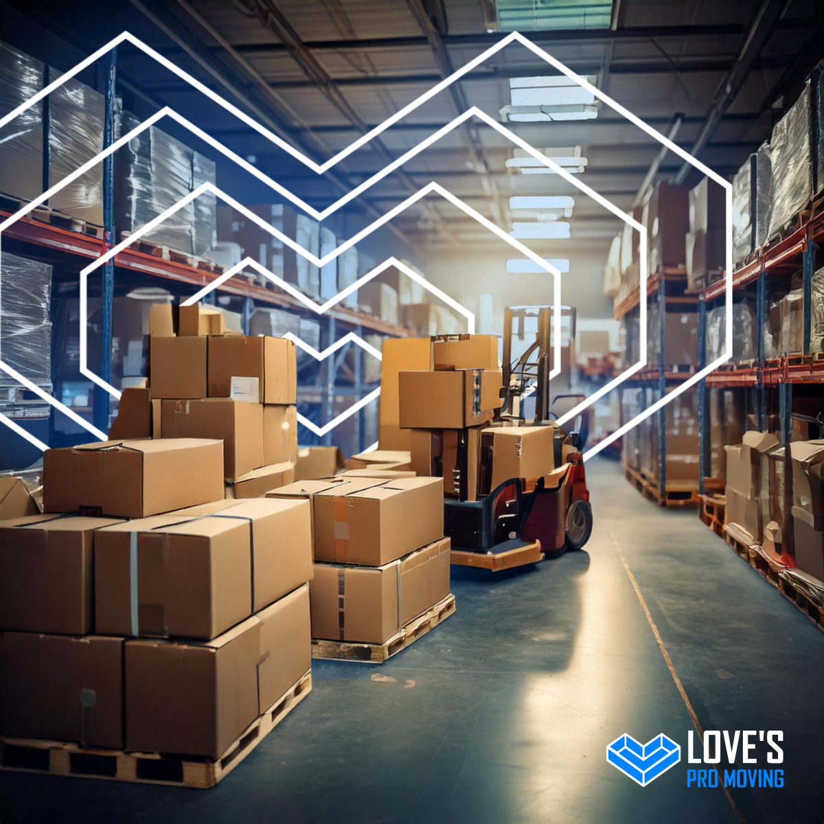 Storage warehouse and moving equipment