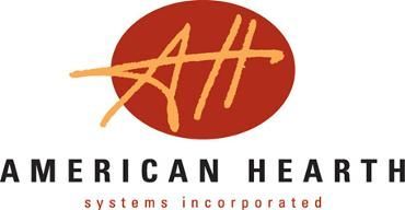 The logo for american hearth systems incorporated