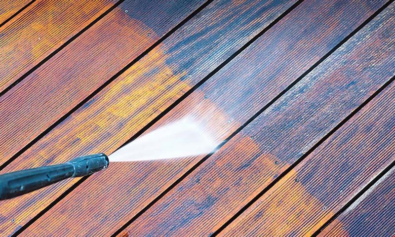 washing a deck
