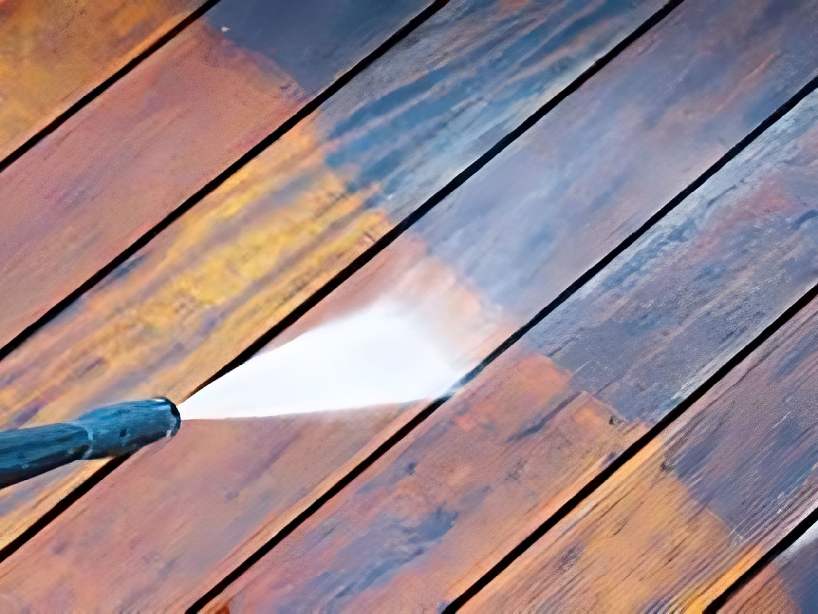 pressure washing wood floor