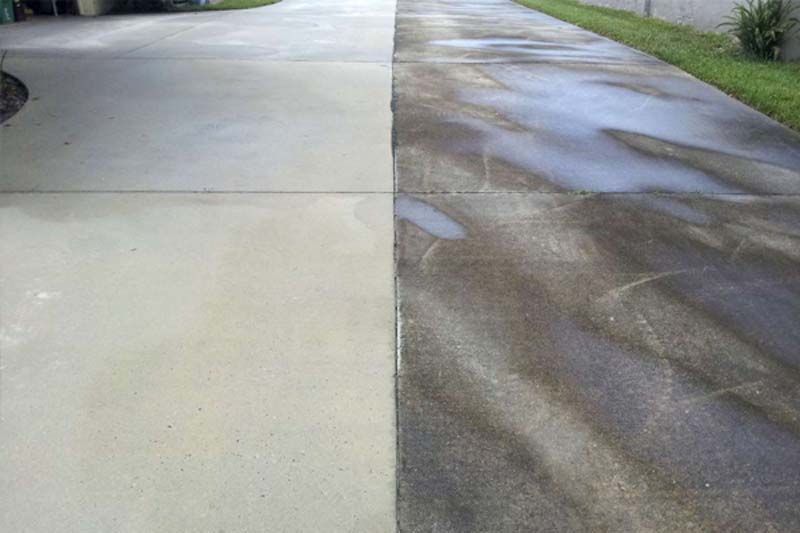 clean and dirty driveway